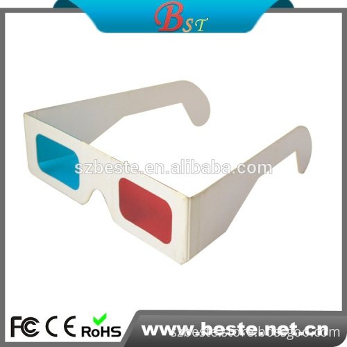 Promotion! red cyan anaglyph 3d paper glass,red blue 3d paper glasses